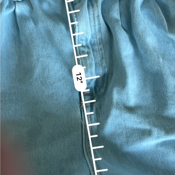 Zara high rise denim jean paper bag shorts - Picture 4 of 5